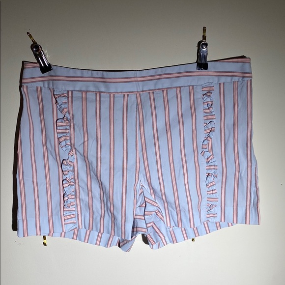 LOFT Pants - LOFT Striped Ruffle Hem Shorts
